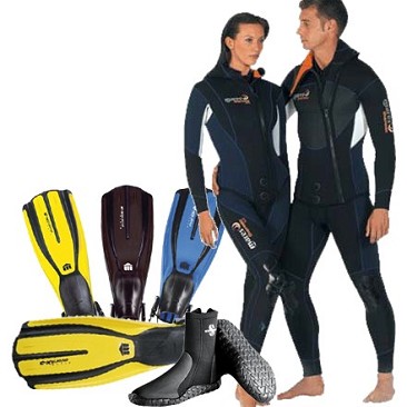 Set Wetsuit Mares Thermic Frau 5 mm + Fins Mares X3 + Boot